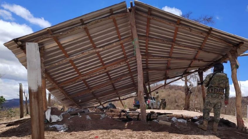 Semar deshabilita dos campamentos con armas y droga en Escuinapa, Sinaloa