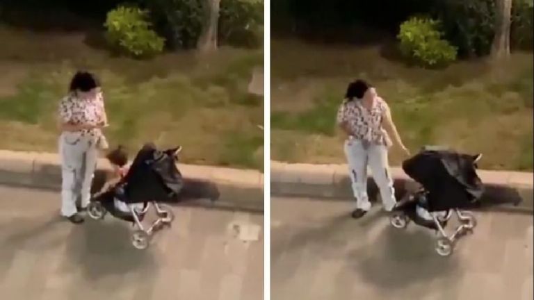 Captan presunto caso de maltrato infantil en la Plaza del Carmen, San Luis Potosí