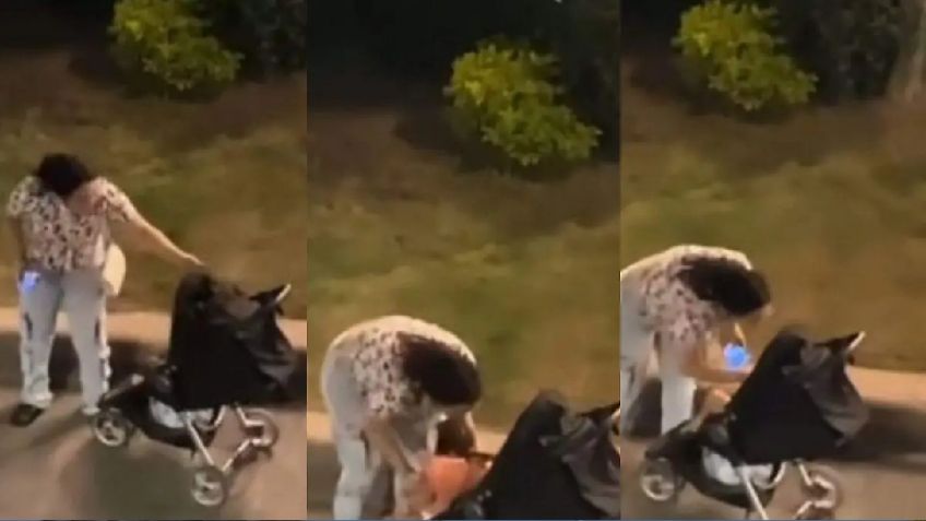 Captan presunto caso de maltrato infantil en la Plaza del Carmen, San Luis Potosí