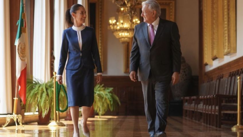 Con una sonrisa, Sheinbaum habla sobre la reaparición pública de AMLO: "Se ve muy bien"