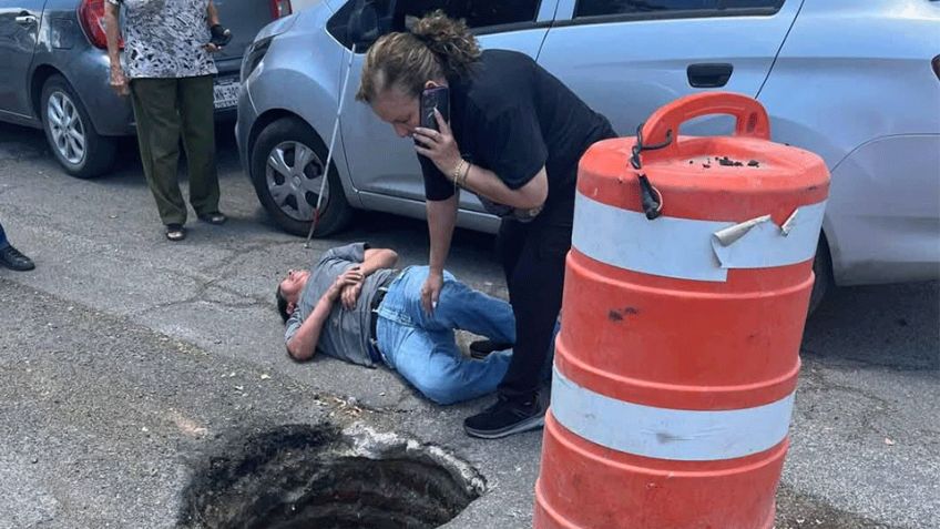 Persona invidente cae en alcantarilla sin tapa en la colonia Isssteson, en Hermosillo