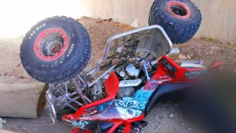 La cuatrimoto en la que viajaba el ahora fallecido