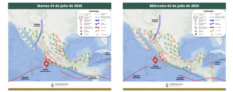 Pronóstico del clima para el martes 1 y miércoles de julio. Foto: Conaga