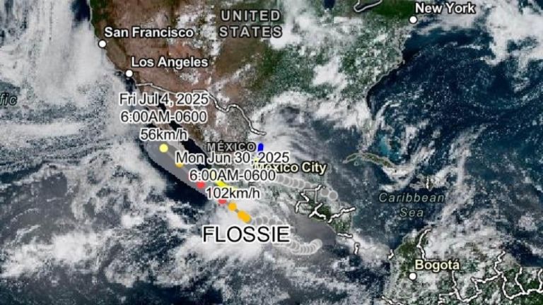 Se estima que Flossie toque tierra en la península de Baja California el próximo miércoles