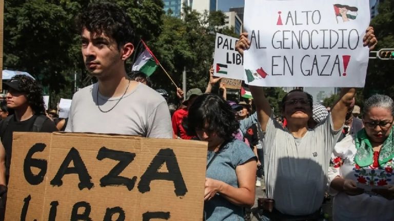 Manifestantes exigen que México condene genocidio cometido por Israel en franja de Gaza