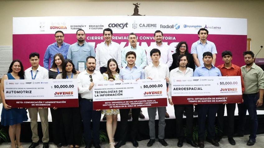 Premian a ganadores de convocatoria 'Jóvenes Impulsando la Industria' en Cajeme
