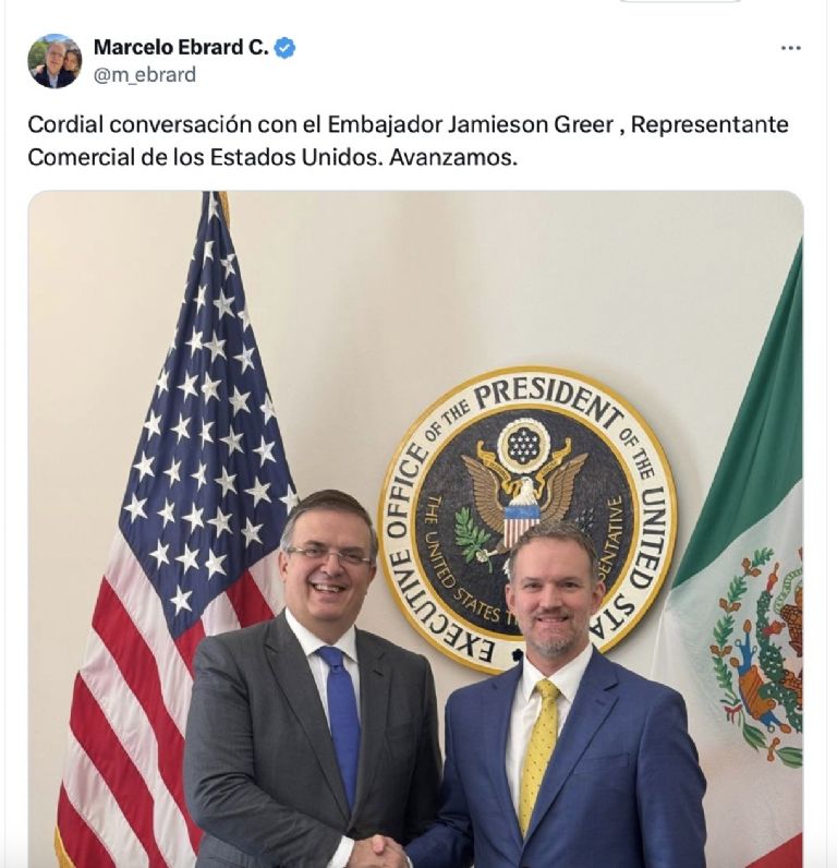 Marcelo Ebrard continúa con negociaciones sobre aranceles. Foto: Twitter