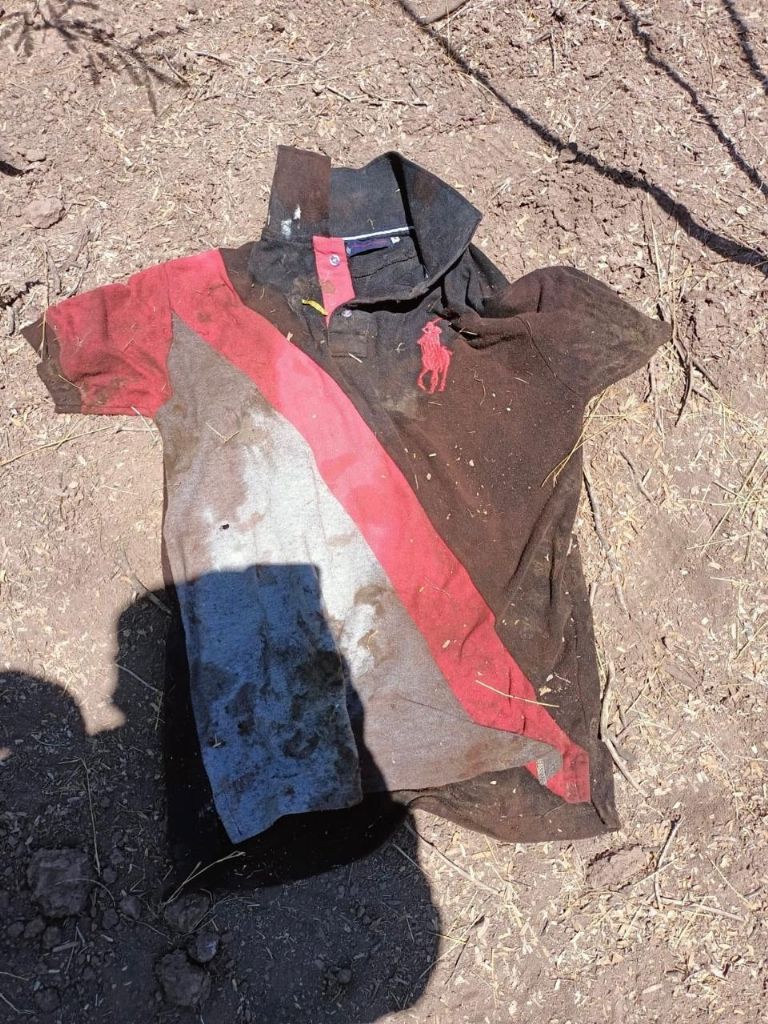 Camiseta que fue localizada junto al cadáver 