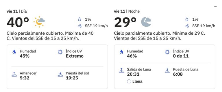Así será el clima en Hermosillo este viernes 11 de julio. Foto: The Weather Channel