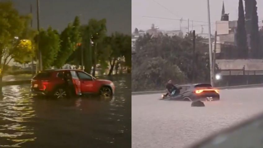 VIDEO: Inundaciones afectan a Puebla por fuertes lluvias; automovilistas quedan varados