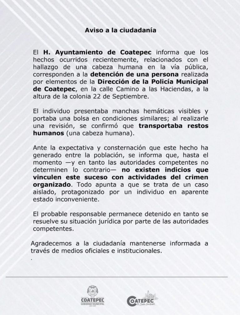 Filtran detalles de homicidio en Coatepec