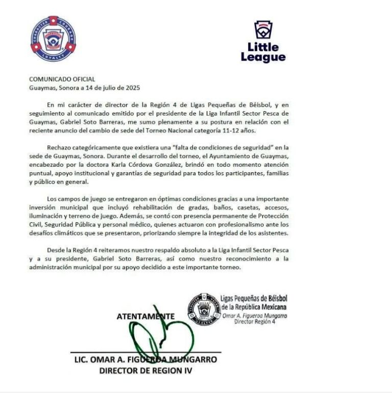 Comunicado del director de Región