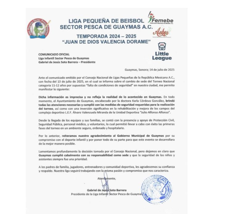 Comunicado de Gabriel Soto