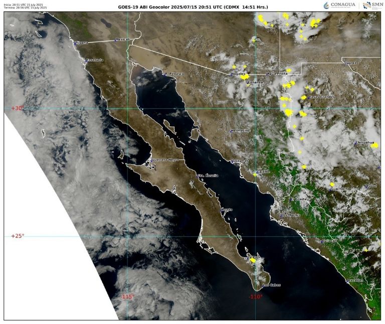 Se prevén tormentas para esta noche en Sonora