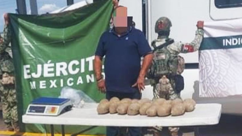 Detienen a trailero que transportaba 22 kilos de goma de opio en carretera de Sonora