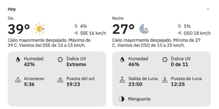 Así será el clima en Hermosillo este jueves 17 de julio. Foto: The Weather Channel