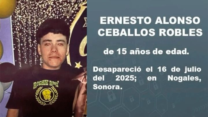 Activan Alerta Amber en Nogales por joven de 15 años identificado como Ernesto Alonso