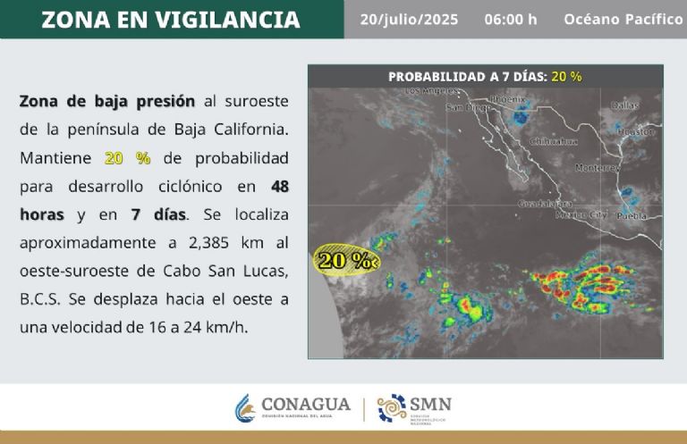 Así será el clima en México este domingo 20 de julio. Foto: Conagua