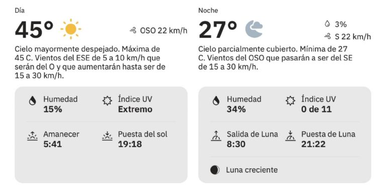 Así será el clima en Hermosillo este domingo 27 de julio. Foto: The Weather Channel