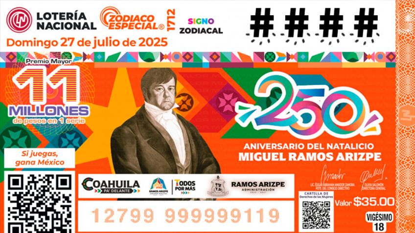 Lista completa de GANADORES del Sorteo Zodiaco Especial de este domingo 27 de julio