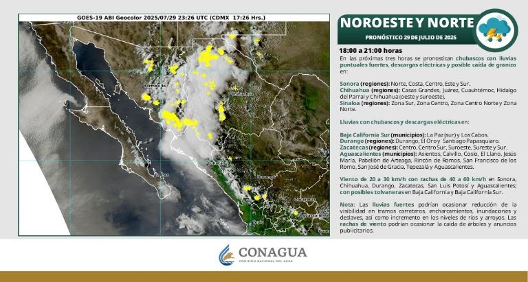 Clima Sonora 29 de julio en la noche