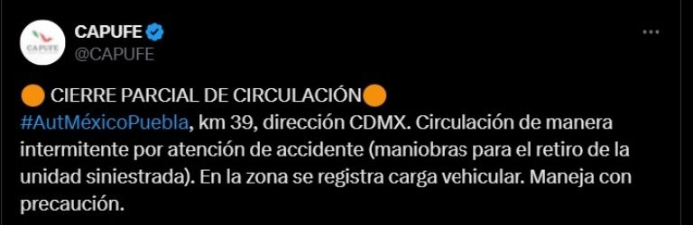 Aviso en redes sociales 