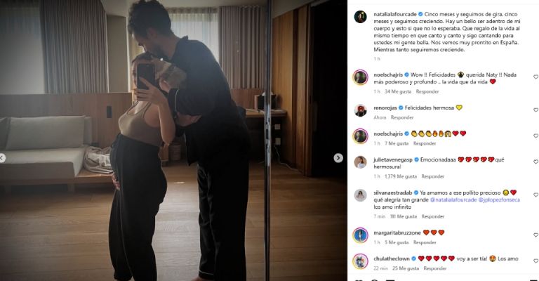Natalia Lafourcade anuncia que está embarazada y fans la llenan de felicitaciones