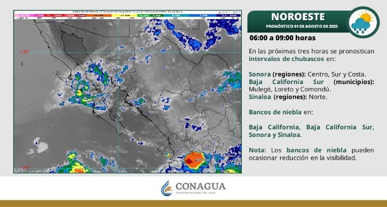 Así será el clima en Hermosillo HOY viernes 1 de agosto. Foto: Conagua