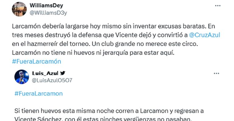 La afición del Cruz Azul lanzó fuertes críticas en contra de Nicolás Lacarmón