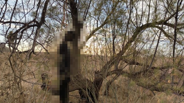 El cuerpo estaba colgado con una cuerda en el cuello
