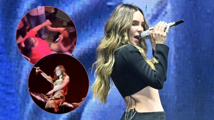 Belinda sorprende al bajar del escenario para cantar con fan en silla de ruedas