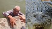 Foto ilustrativa de la nota titulada FUERTE VIDEO: 'Abuelito' desaparece en San Luis; lo encuentran a punto de ser DEVORADO por cocodrilos en Tamaulipas