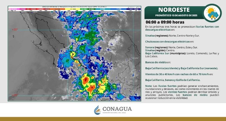 Así estará el clima en México HOY viernes 15 de agosto. Foto: Conagua