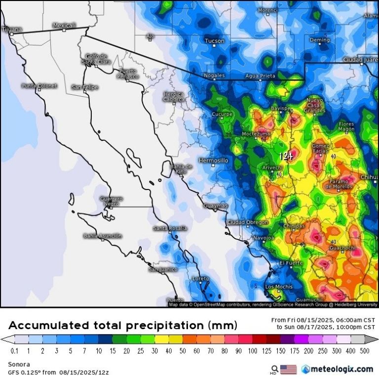 Sobre esta región se esperan lluvias
