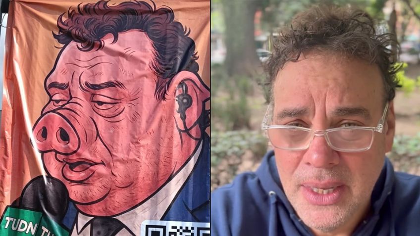 Porra del Cruz Azul 'humilla' a David Faitelson con una manta previa al juego de 'La Maquina'