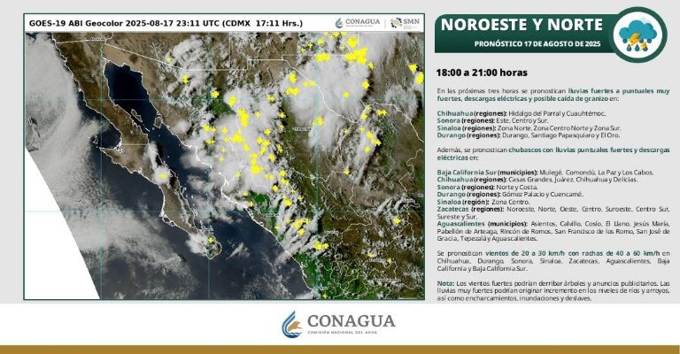 Clima para hoy 17 de agosto en la noche en Sonora
