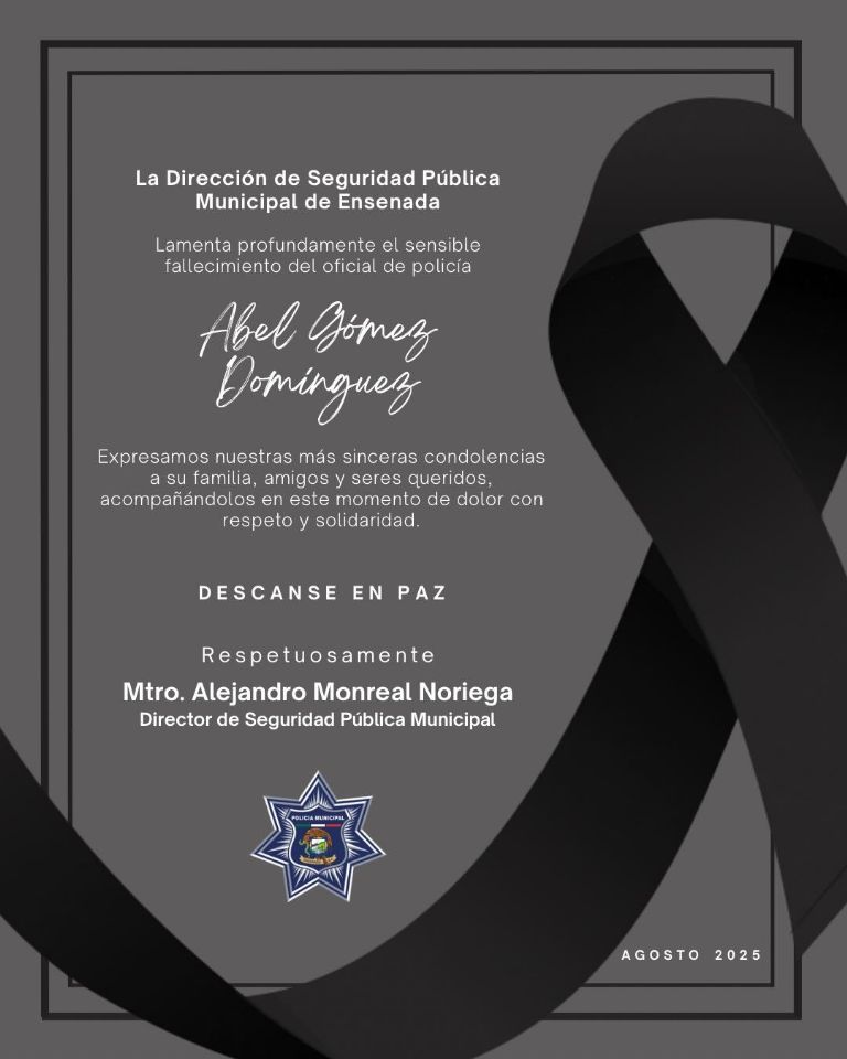 Comunicado de Seguridad Pública Municipal de Ensenada