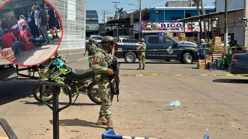 En presunto intento de robo, balean a dos hombres en el mercado de abastos de Culiacán