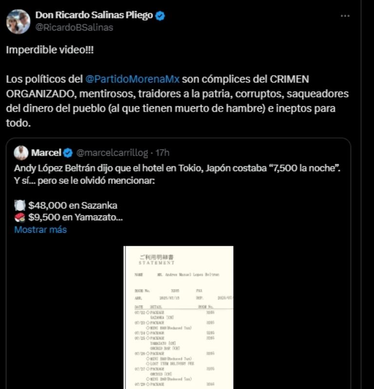 Publicación de Ricardo Salinas Pliego