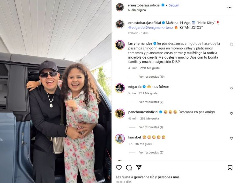 Así fue la última publicación de Ernesto Barajas