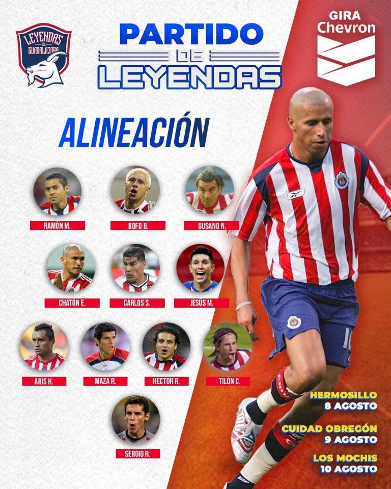 América y Chivas saldrán con once de lujo en el Partido de Leyendas que tendrán en Sonora