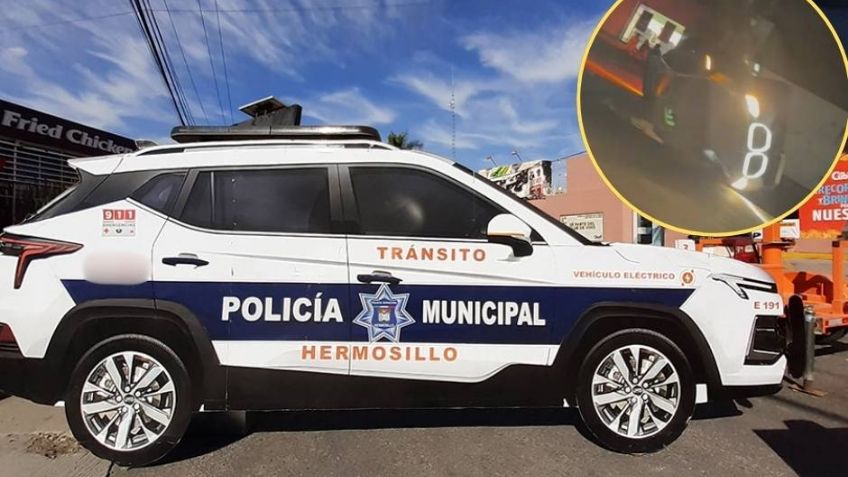 Se 'brinca' el rojo y causa choque en Hermosillo; lesionado queda dentro de auto volcado