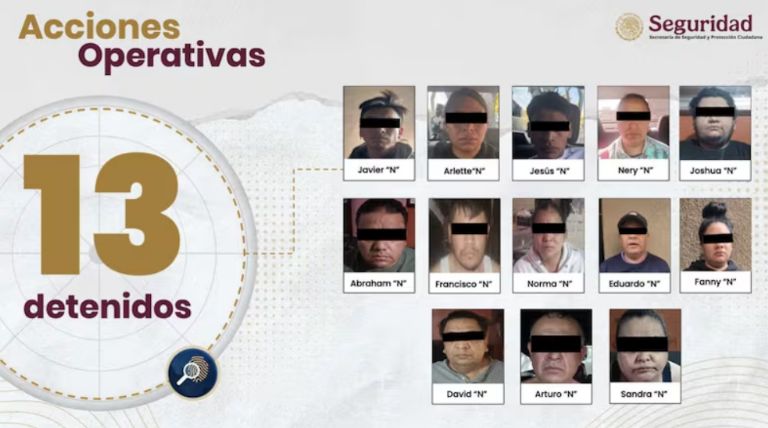 Son 13 los detenidos 