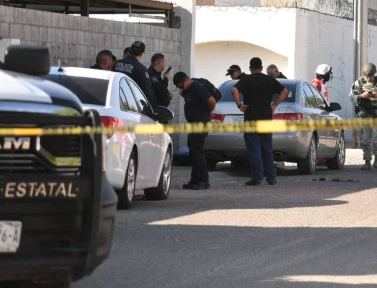 El lugar donde quedaron los cuerpos de los adultos baleados