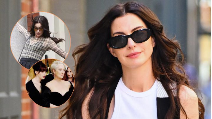 ¡Una vez más! Anne Hathaway se cae de las escaleras; así reaccionó la producción