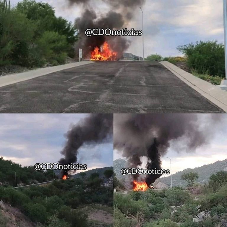 Se quema la camioneta de Natanael Cano 