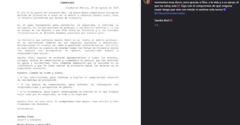 Sandra Itzel anuncia triunfo legal contra Adrián Di Monte