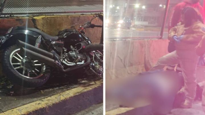 El casco no lo salvó: Motociclista pierde la vida tras chocar contra un muro en CDMX