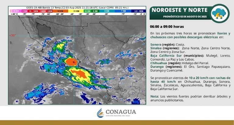 Así será el clima en Sonora este primer domingo de mes. Foto: Conagua