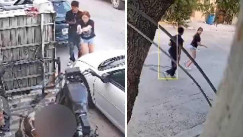VIDEO: Joven mujer asesina de varios balazos a un hombre y huye a pie en Nuevo León